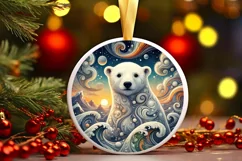 Round Christmas Ornament Sublimation|Clipart Product Image 2