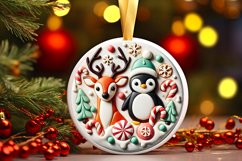 Round Christmas Ornament Sublimation|Clipart Product Image 1