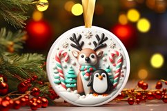 Round Christmas Ornament Sublimation|Clipart Product Image 2