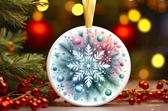Round Christmas Ornament Sublimation|Clipart Product Image 3