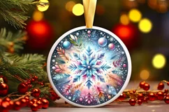 Round Christmas Ornament Sublimation|Clipart Product Image 1