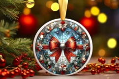 Round Christmas Ornament Sublimation|Clipart Product Image 1