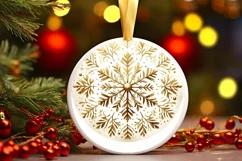 Round Christmas Ornament Sublimation|Clipart Product Image 3