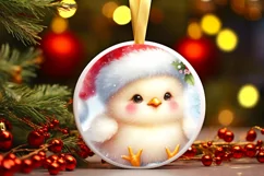 Pastel Digital Painting Christmas Chicken PNG Product Image 3