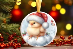 Pastel Digital Painting Christmas Chicken PNG Product Image 3