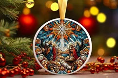 Round Christmas Ornament Sublimation|Clipart Product Image 1