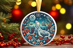 Round Christmas Ornament Sublimation|Clipart Product Image 2