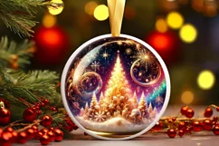 Round Christmas Ornament Sublimation|Clipart Product Image 2