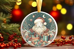 Round Christmas Ornament Sublimation|Clipart Product Image 1