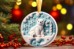 Round Christmass Ornament PNG Product Image 1