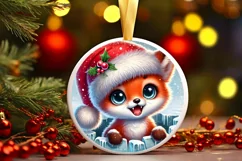 Round Christmas Ornament Sublimation|Clipart Product Image 2