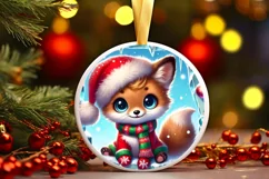 Round Christmas Ornament Sublimation|Clipart Product Image 2