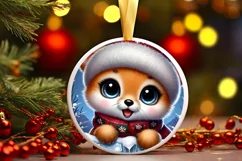 Round Christmas Ornament Sublimation|Clipart Product Image 2