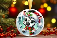 Round Christmas Ornament Sublimation|Clipart Product Image 2