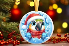 Round Christmas Ornament Sublimation|Clipart Product Image 1