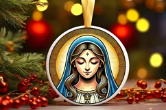 Round Christmas Ornament Sublimation|Clipart Product Image 2