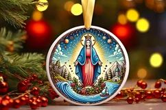 Round Christmas Ornament Sublimation|Clipart Product Image 2
