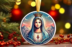 Round Christmas Ornament Sublimation|Clipart Product Image 2