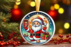 Round Christmas Ornament Sublimation|Clipart Product Image 2