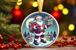 Round Christmas Ornament Sublimation|Clipart Product Image 2