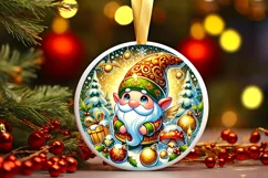 Round Christmas Ornament Sublimation|Clipart Product Image 2
