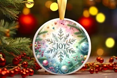 Round Christmas Ornament Sublimation|Clipart Product Image 1