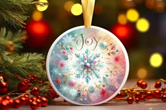Round Christmas Ornament Sublimation|Clipart Product Image 1