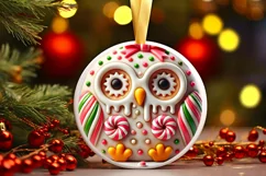 Round Christmas Ornament Sublimation|Clipart Product Image 2