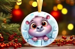 Round Christmas Ornament Sublimation|Clipart Product Image 1