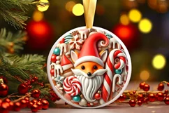Round Christmas Ornament Sublimation|Clipart Product Image 2