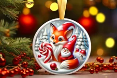 Round Christmas Ornament Sublimation|Clipart Product Image 2