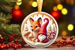 Round Christmas Ornament Sublimation|Clipart Product Image 2