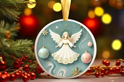 Round Christmas Ornament Sublimation|Clipart Product Image 2
