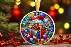 Round Christmas Ornament Sublimation|Clipart Product Image 1