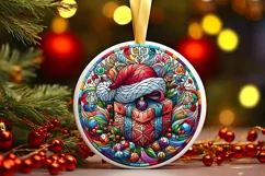 Round Christmas Ornament Sublimation|Clipart Product Image 1