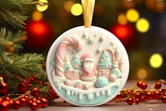 Round Christmas Ornament Sublimation|Clipart Product Image 1