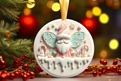 Round Christmas Ornament Sublimation|Clipart Product Image 1