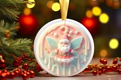 Round Christmas Ornament Sublimation|Clipart Product Image 1