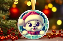 Round Christmas Ornament Sublimation|Clipart Product Image 1
