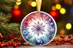 Round Christmas Ornament Sublimation|Clipart Product Image 1