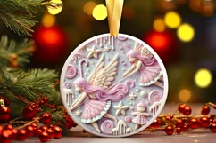 Round Christmas Ornament Sublimation|Clipart Product Image 2
