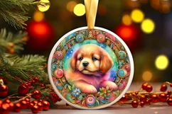 Round Christmas Ornament Sublimation|Clipart Product Image 1