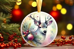Watercollor Reindeer Christmas Sublimation PNG Product Image 1