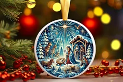 Round Christmas Ornament Sublimation|Clipart Product Image 2