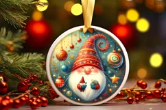 Round Christmas Ornament Sublimation|Clipart Product Image 1