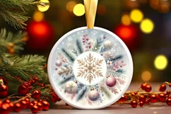 Round Christmas Ornament Sublimation|Clipart Product Image 1