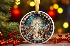 Round Christmas Ornament Sublimation|Clipart Product Image 2
