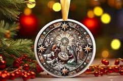 Round Christmas Ornament Sublimation|Clipart Product Image 2