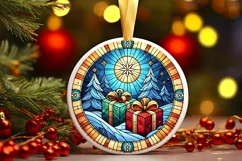 Round Christmas Ornament Sublimation|Clipart Product Image 2