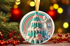 Round Christmas Ornament Sublimation|Clipart Product Image 2